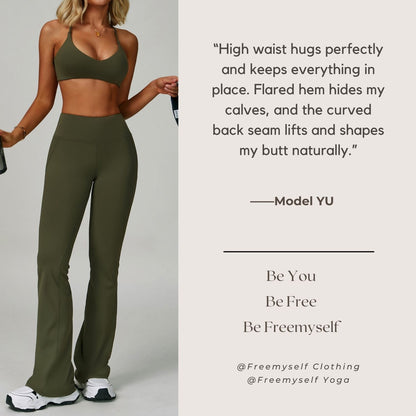 Freemyself Cloud-Sensitive Athletic Pants High-Waisted, Butt-Lifting, Wide-Leg, Outerwear Bell-Bottom Running Pants Casual Bell-Bottom Athletic Pants