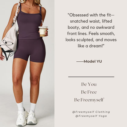 Freemyself Peach Butt-Lifting European-Style Yoga Shorts High-Waisted Stretch Running Fitness Shorts Seamless Tight-Fitting Athletic Shorts
