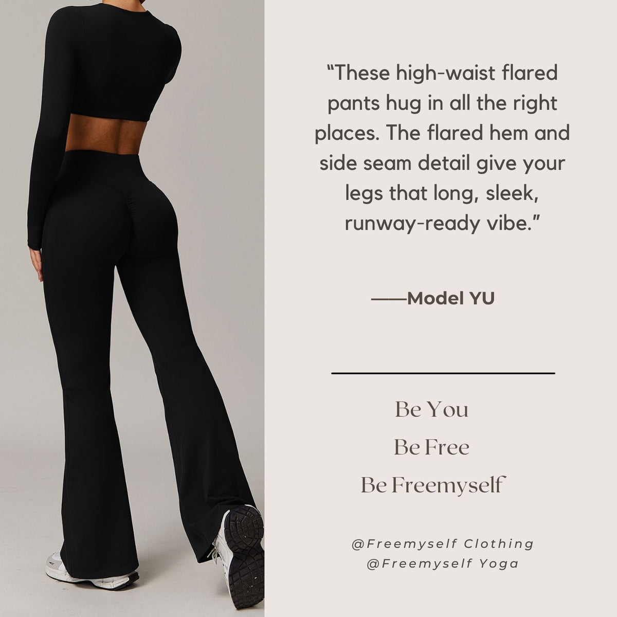 Freemyself Women's Skinny Yoga Pants - Slightly Flared Wide-Leg Running Athletic Pants with High Waist for Fitness