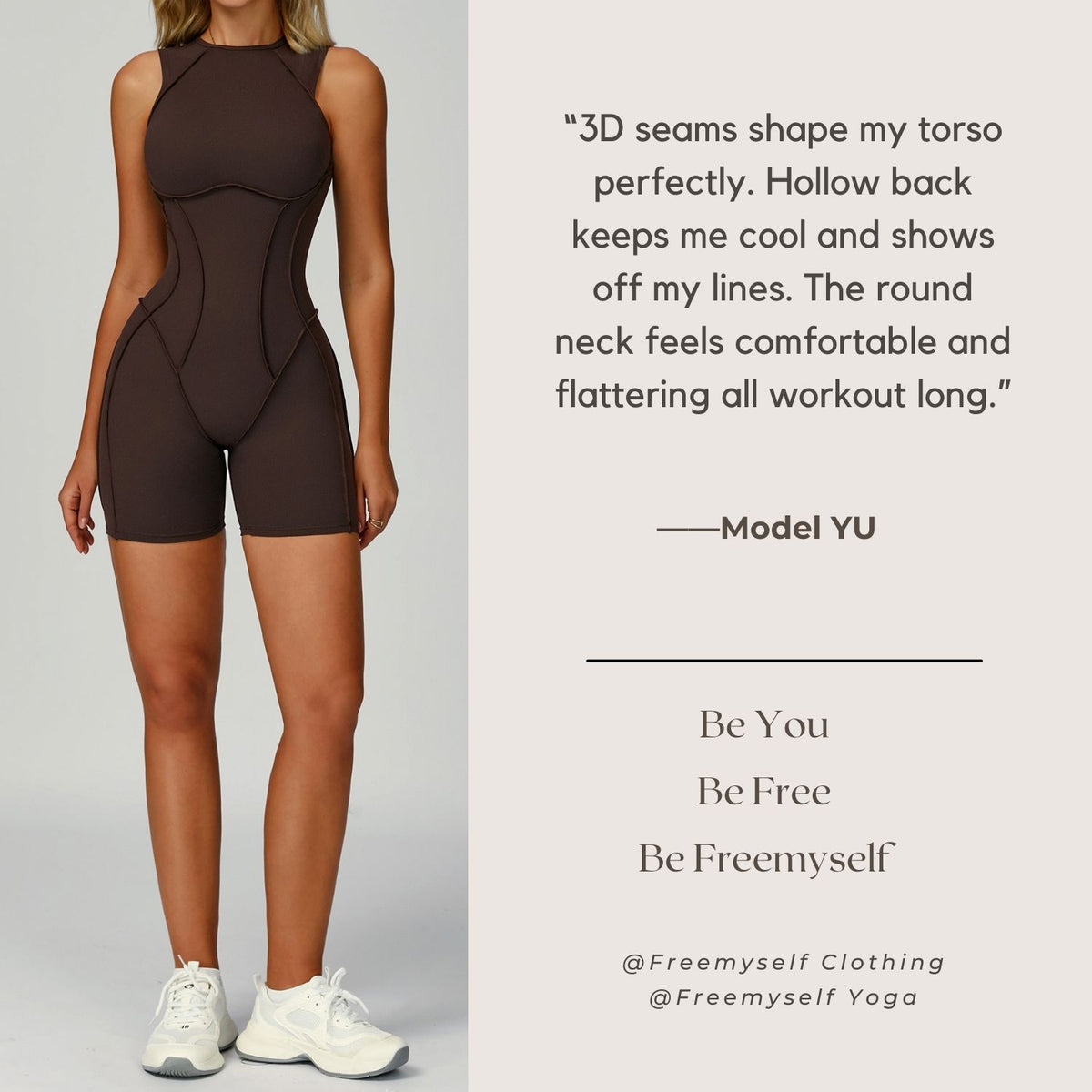 Freemyself Brushed Fleece One-Piece Yoga Suit Fashionable Backless Design with Sculpted Silhouette Women's Running & Fitness Wear
