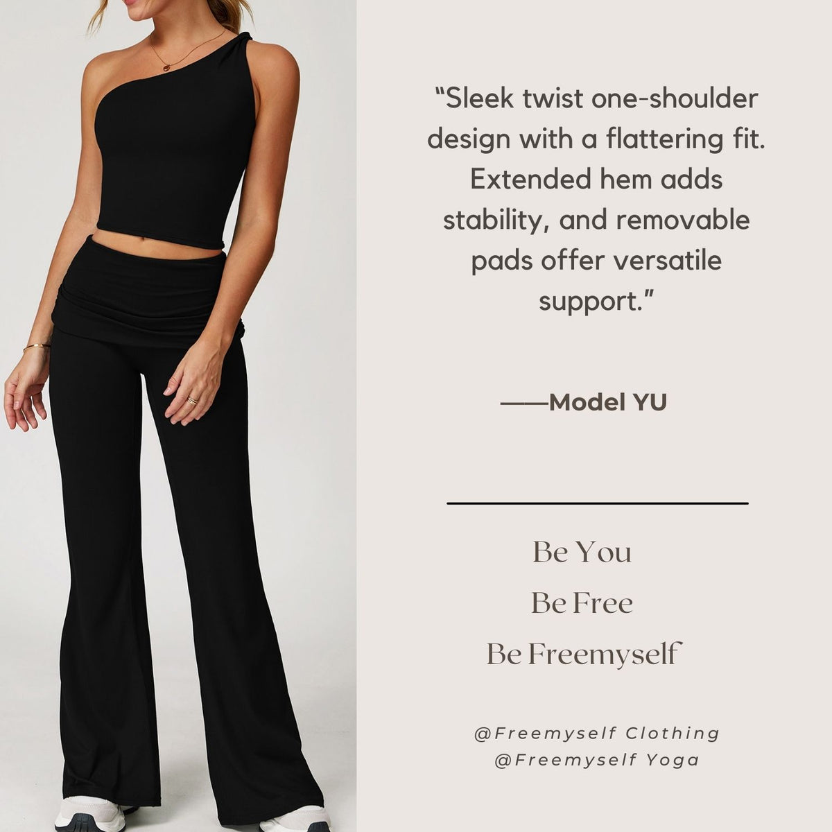 Freemyself Brushed Fleece Asymmetric One-Shoulder Twist Yoga Tank Top Sports Waist-Defining Shaping Casual Running Fitness Tank