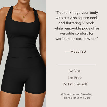 Freemyself External Thread Yoga Tank Top Form-Fitting Backless High-Intensity Sports Tank Outdoor Running Fitness Wear