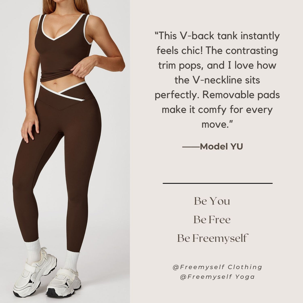 Freemyself Form-Fitting Nude-Feel Contrast-Color Sports Tank Top for Women Backless Yoga Tank Top Fitness Wear Outer Layer Sports Top