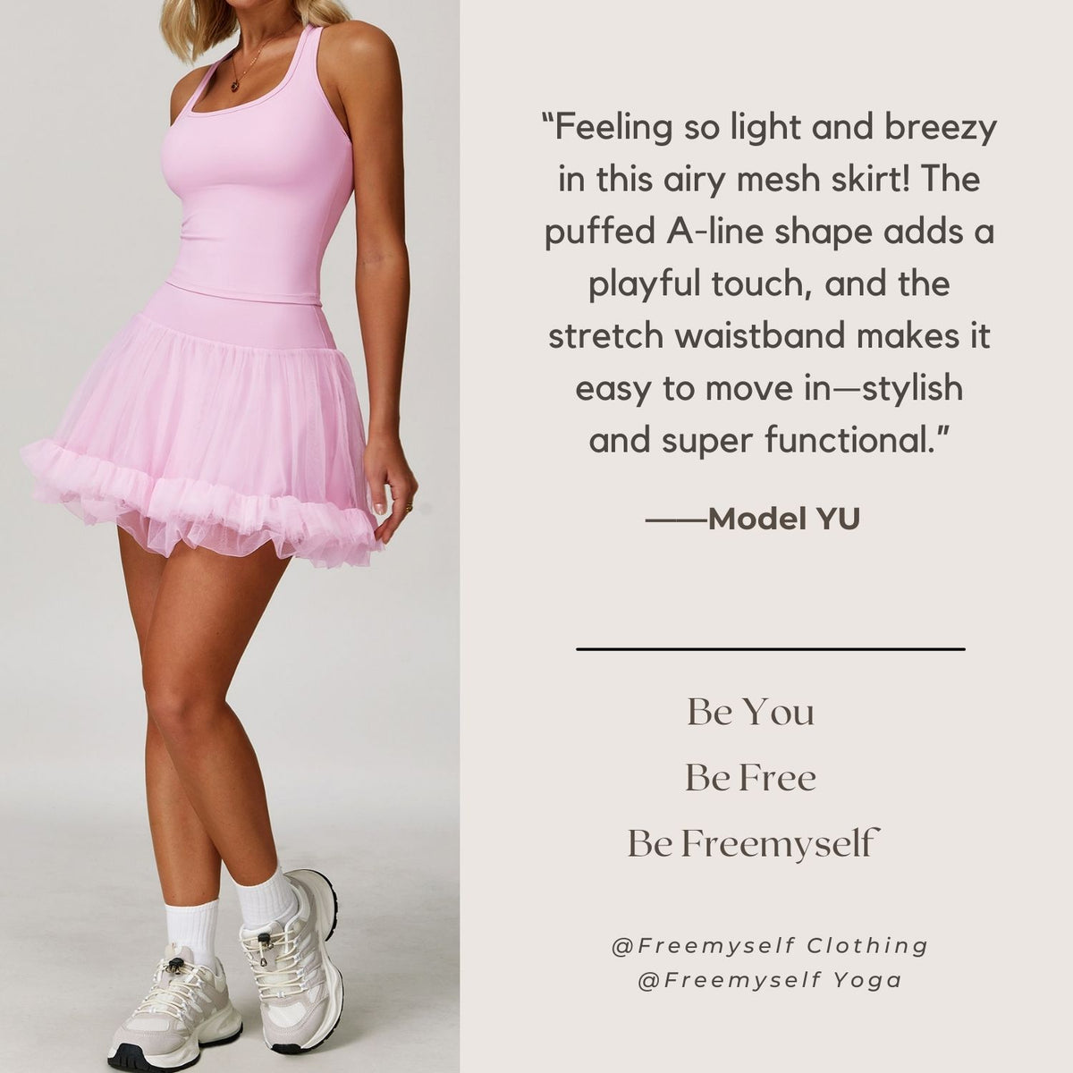 Freemyself Anti-Exposure Leggings High-Waisted Tennis Skirt Casual A-Line Skirt Mesh Sports Skirt