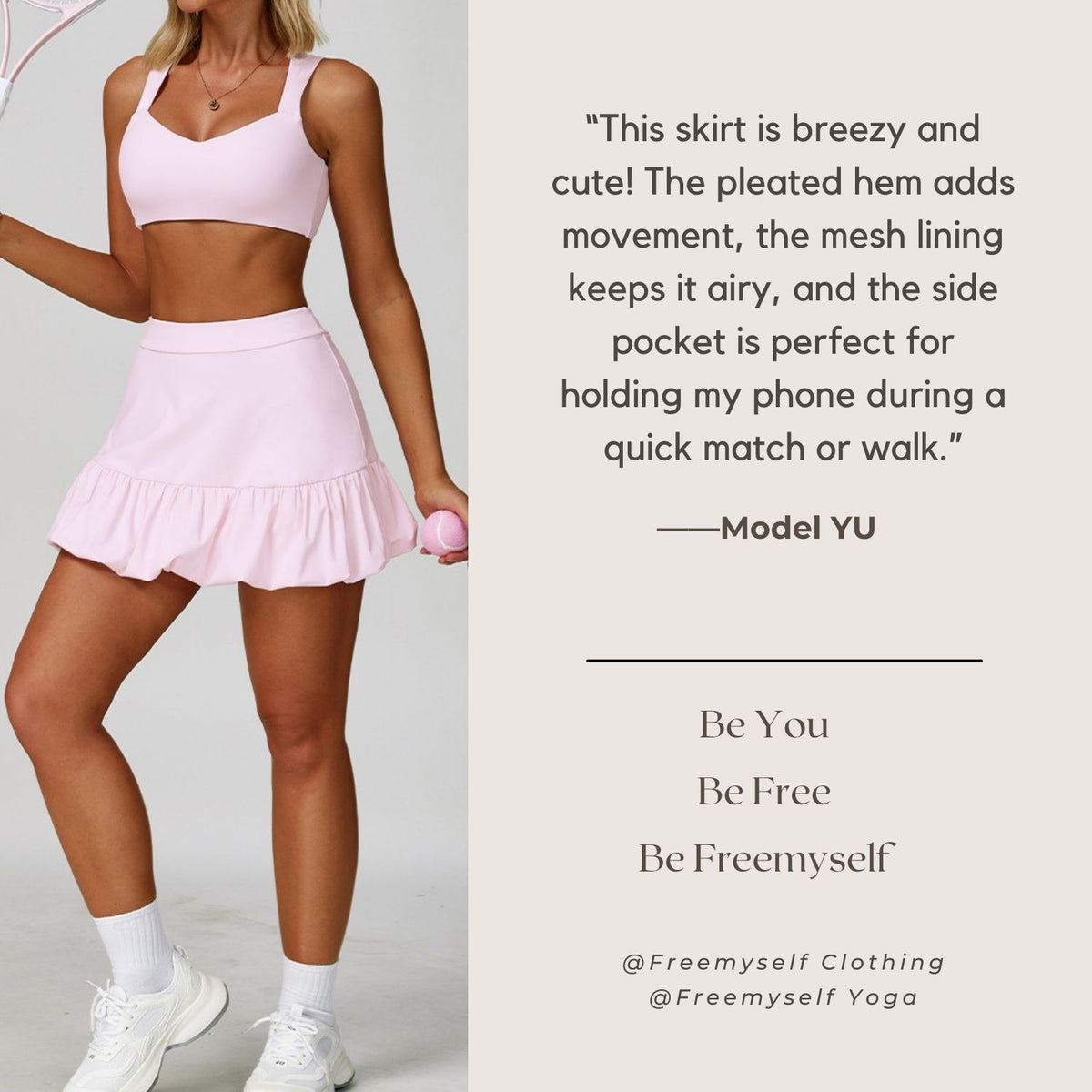 Freemyself Two-Piece Style Skirt Quick-Dry Breathable Anti-Exposure Tennis Skirt Casual Fitness Running Sports Skirt