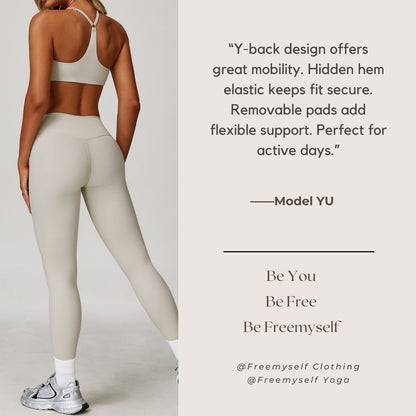Freemyself Brushed Yoga Bra for Women - Fitted Backless Fitness Yoga Wear for Running and Exercise Sports Bra
