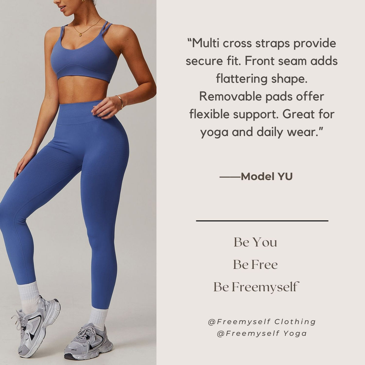 Freemyself Cross-Back Yoga Sports Bra Bare-Skin Feel Outerwear Undergarment Outdoor Running Fitness Sports Vest