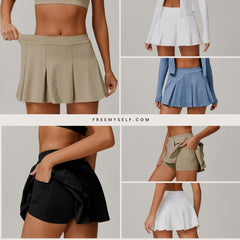 Freemyself Two-Piece Style UV-Protective Sun Skirt Cooling UV-Blocking Skirt with Anti-Exposure Leggings Breathable Tennis Skirt