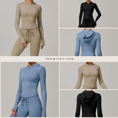 Freemyself UV-Protective Running Set Breathable, Quick-Dry, Cool-Touch Sun Protection Three-Piece Set