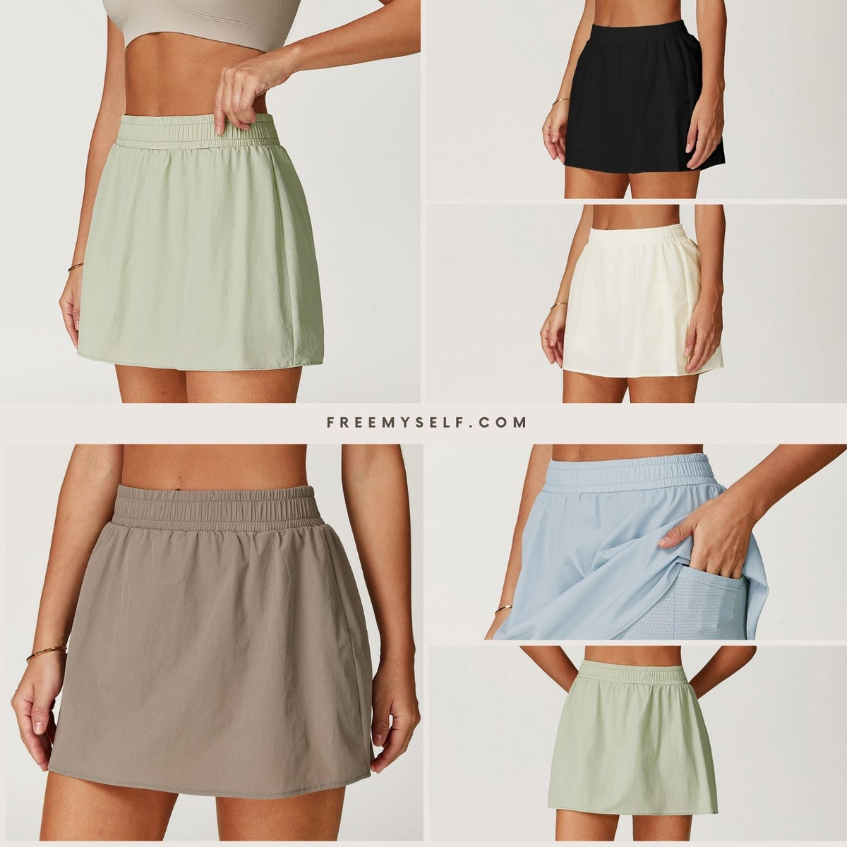 Freemyself Cooling Sunscreen Skirt UV Protection Sports Tennis Skirt Anti-Exposure Lining Breathable Short Skirt