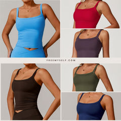 Brushed Fleece Tank Top Fitness Sports Bra High-Intensity Workout Bra Strappy Backless Yoga Tank Top
