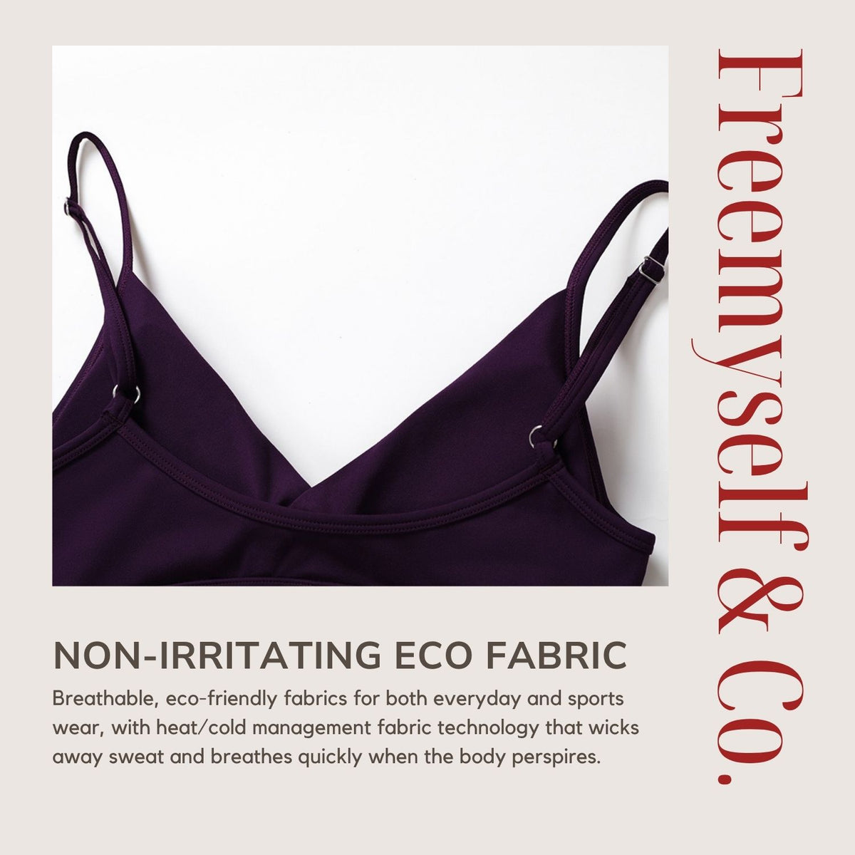 Freemyself recycled Strappy Sports Bra - Women's Quick-Dry Workout Top | Gym to Street Running & Yoga