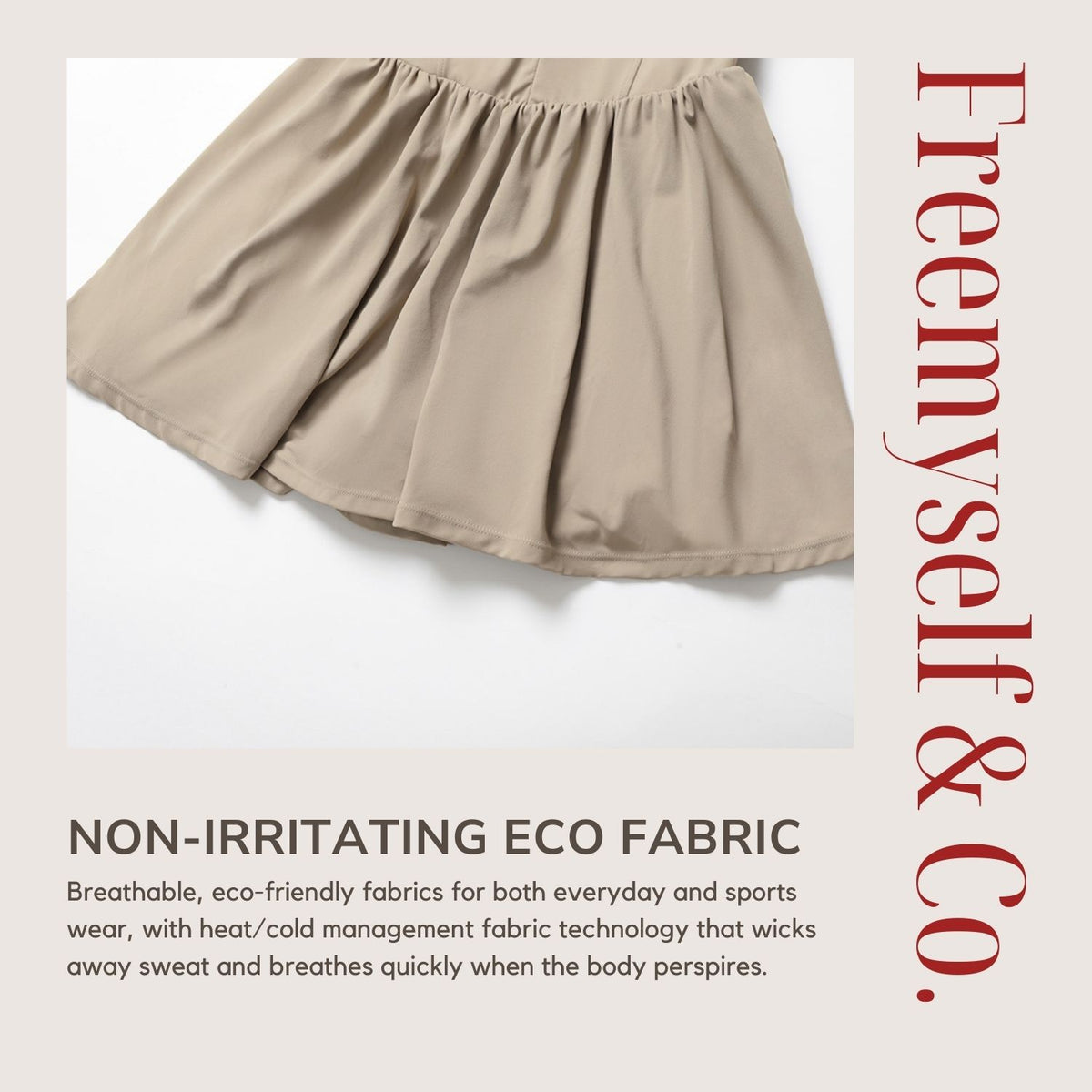 Freemyself Two-Piece Style Stand Collar Dress Outdoor Running Anti-Exposure Underlayer A-Line Skirt Hem Tennis Skirt