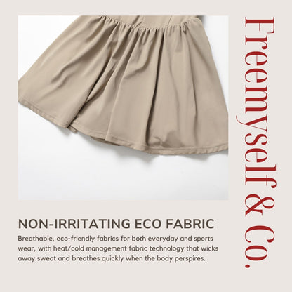 Freemyself Two-Piece Style Stand Collar Dress Outdoor Running Anti-Exposure Underlayer A-Line Skirt Hem Tennis Skirt