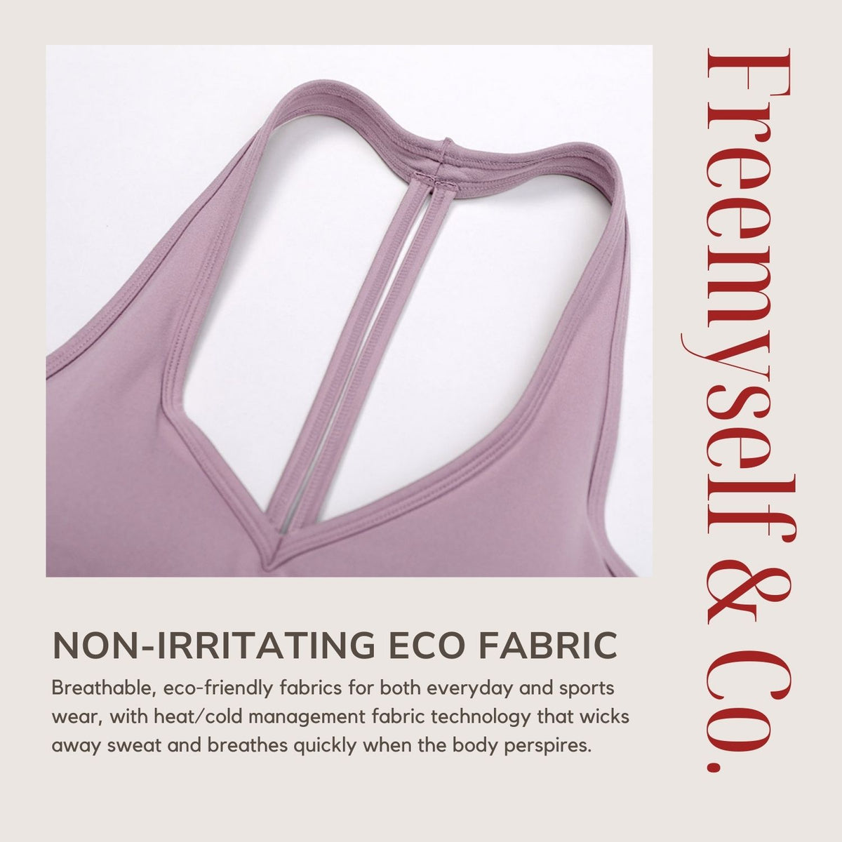 Freemyself Brushed Yoga Tank Top V-Neck Fitted Back-Flattering Sports Bra Running Workout Fitness Tank
