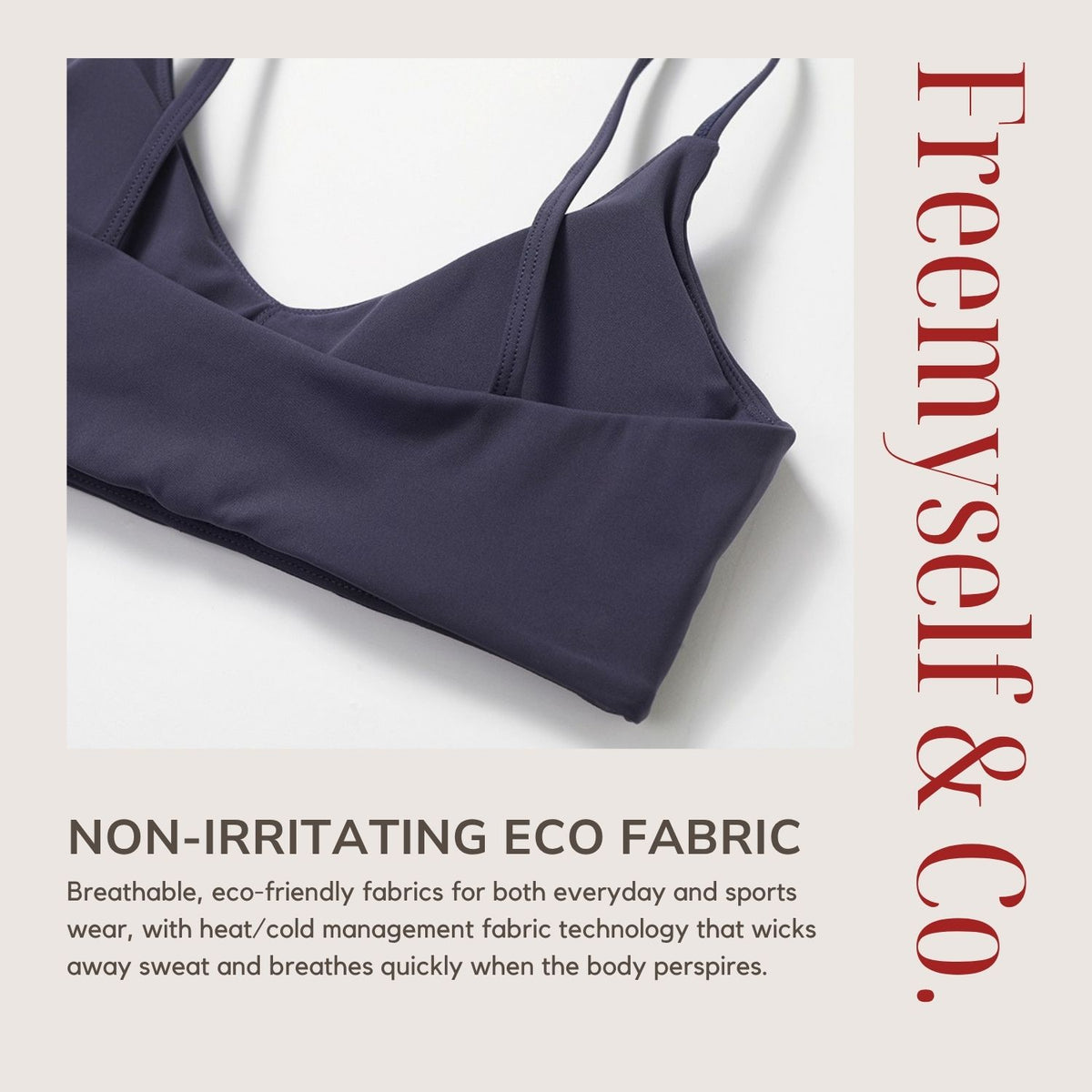 Freemyself recycled Yoga Set - Women's Quick-Dry Strappy Bra & Workout Shorts | Running, Gym Wear