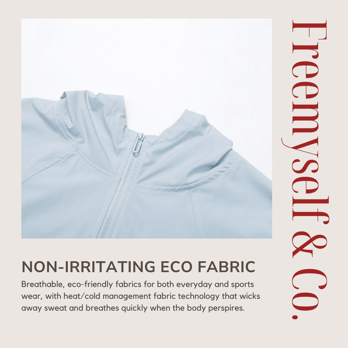 Freemyself Quick-Dry Sports Sunscreen Jacket Cooling, Breathable Hooded Zipper Jacket UV Protection Sunscreen Clothing