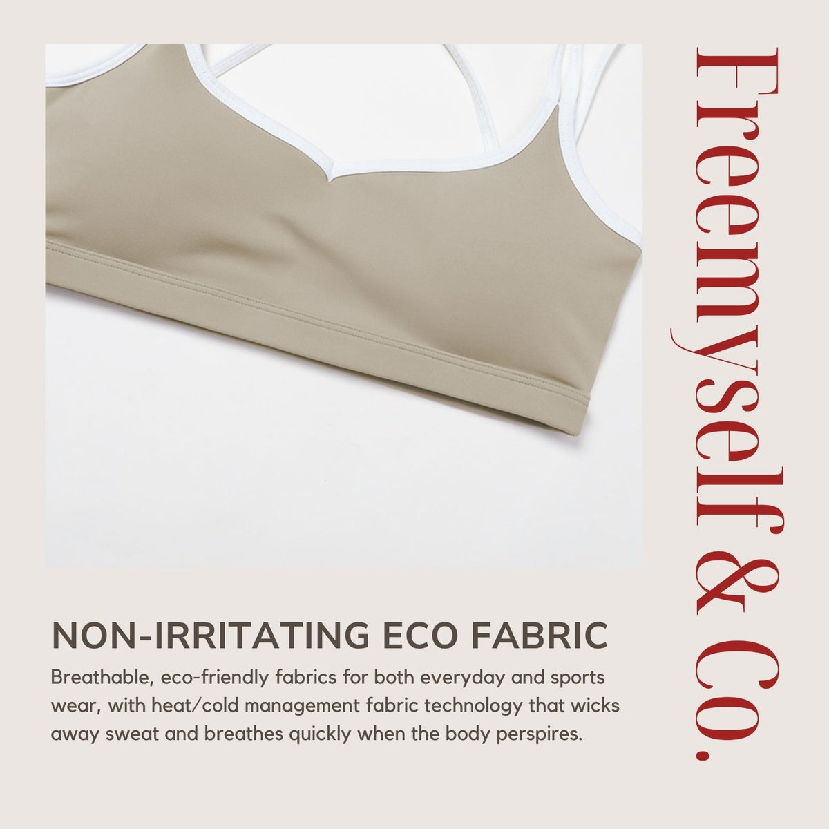 Contrast-Color Nude-Feel Sports Bra Quick-Dry Fitted Cross-Back Sports Tank Top Running Fitness Sports Bra