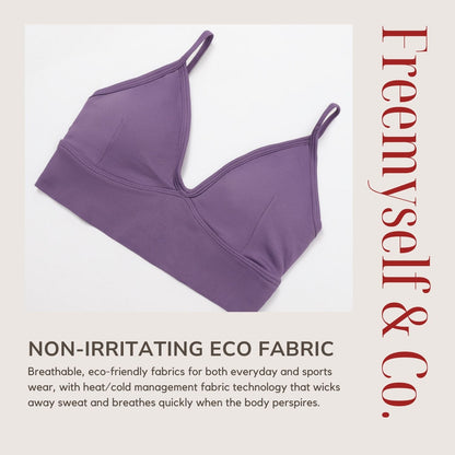 Freemyself Double-Strap Seamless Yoga Bra with Flattering Back Design Quick-Dry Sports Top for Outerwear Running, Fitness, and Yoga Wear
