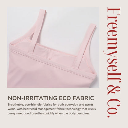 Freemyself Strapless Yoga Tank Top Nude-Feel Backless Slimming Sports Tank Outdoor Running Fitness Wear